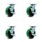 Service Caster 6 Inch Green Poly on Steel Caster Set with Roller Bearings 4 Brake 2 Swivel Lock SCC-30CS620-PUR-GB-TLB-BSL-2-TLB-2 - alternate 1